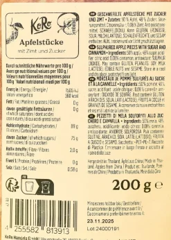 Apfelstücke mit Zimt und Zucker 200 g
