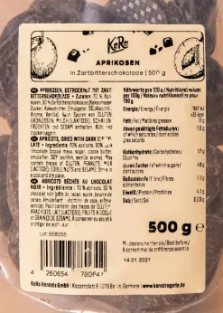 Aprikosen in Zartbitterschokolade 500 g