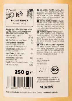 Bio Acerola Pulver 250 g