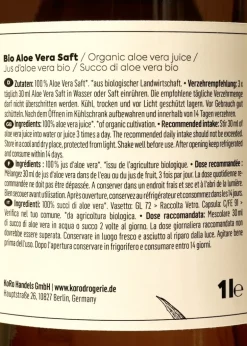 Bio Aloe Vera 100 % Direktsaft 1 L