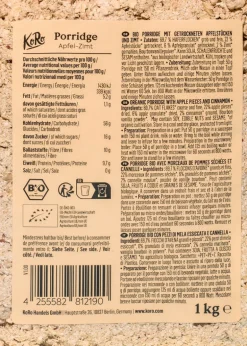 Bio Apfel-Zimt Porridge 1 kg