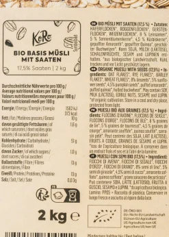 Bio Basis Müsli mit Saaten 2 kg