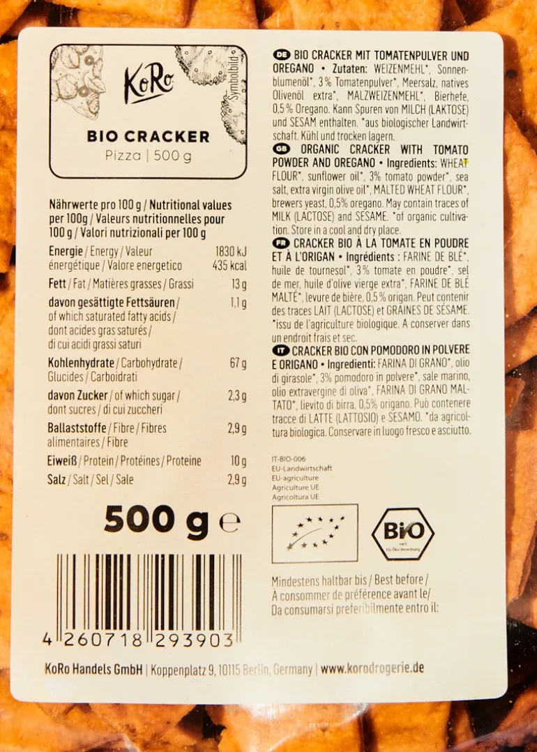 Bio Cracker Pizza 500 g