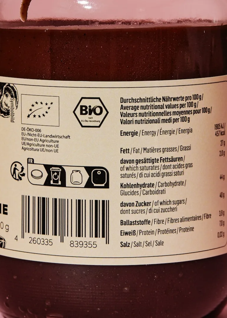 Bio Dattel Haselnuss Creme 500 g