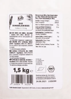 Bio Dinkelgrieß 1,5 kg