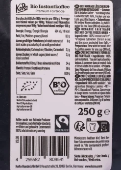 Bio Fairtrade Premium Instantkaffee 250 g