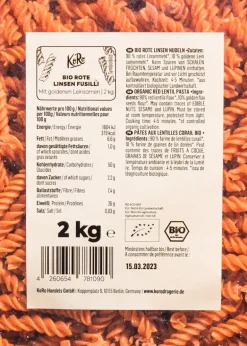 Bio Fusilli aus roten Linsen 2 kg