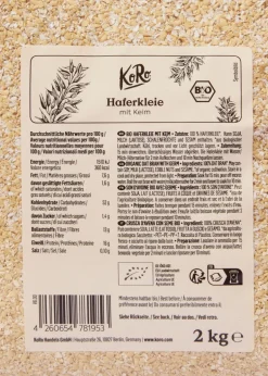 Bio Haferkleie mit Keim 2 kg