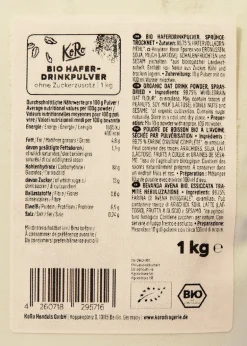 Bio Haferpulver für Haferdrink 1 kg