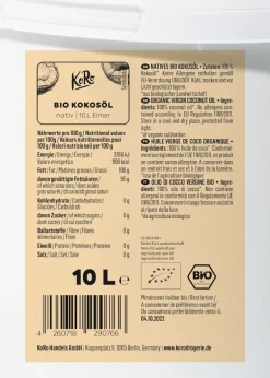 Bio Kokosöl 10 L - Eimer