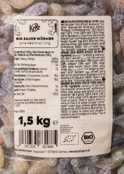 Bio Saure Würmer ohne Gelatine 1,5 kg