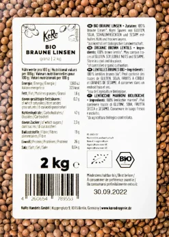 Braune Bio Linsen 2 kg