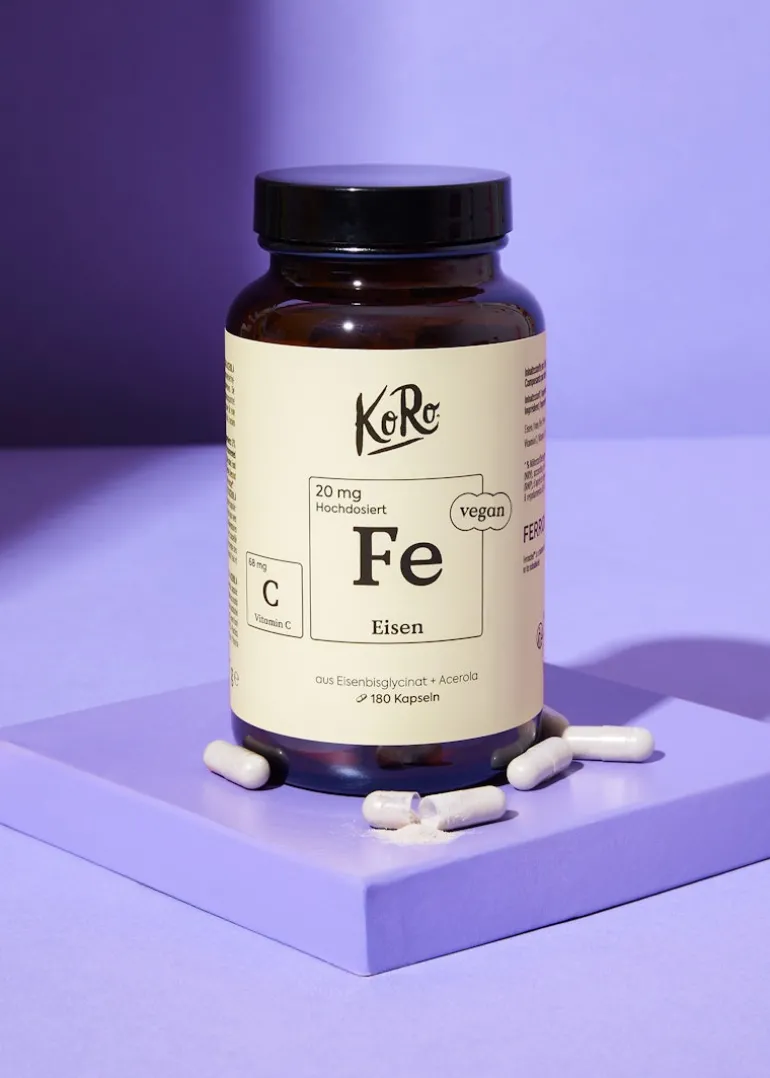Eisenbisglycinat + Vitamin C aus Acerola Kapseln 180 Stück