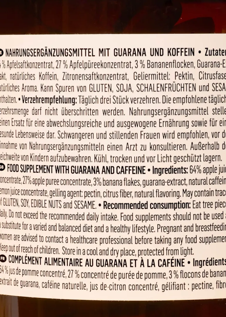 Energy Fruit Bites mit Koffein und Guarana 120 Stück
