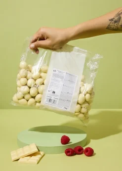 Gefriergetrocknete Himbeeren in weißer Schokolade 1 kg