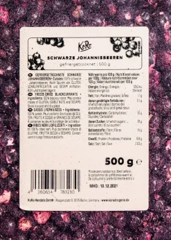 Gefriergetrocknete schwarze Johannisbeeren 500 g