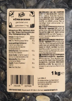 Geröstete und gesalzene Kürbiskerne aus der Steiermark 1 kg