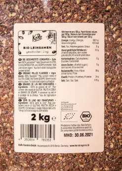Geschrotete Bio Leinsamen 2 kg