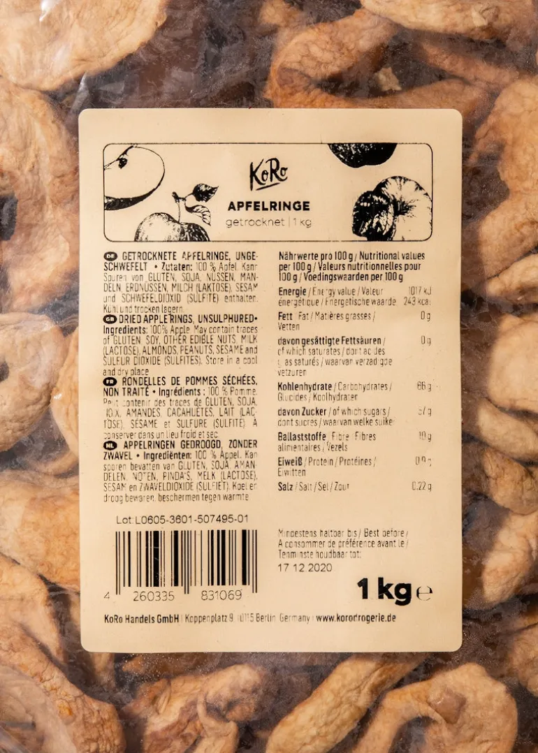 Getrocknete Apfelringe 1 kg