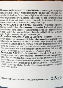 L-Arginin Base aus Fermentation Kapseln 365 Stück