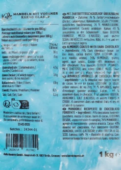 Mandeln in Zartbitterschokolade 1 kg