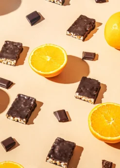 Puffreisriegel in Zartbitterschokolade mit Orange 18 g