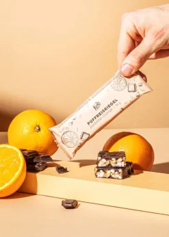 Puffreisriegel in Zartbitterschokolade mit Orange 18 g