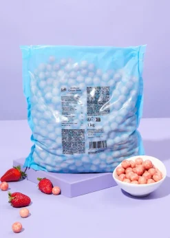 Reis Crispies in weißer Schokolade und Erdbeerpulver 1 kg