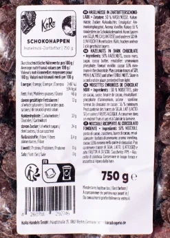 Schokohappen Haselnuss-Zartbitter 750 g