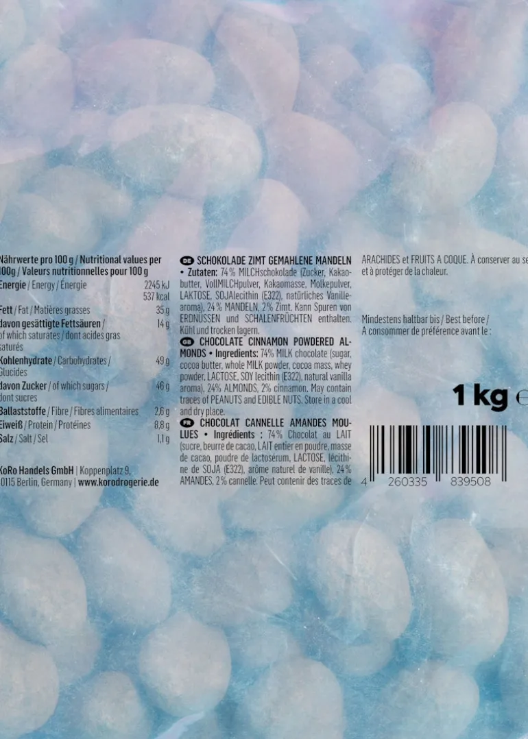 Schokoladen Mandeln mit Zimt 1 kg