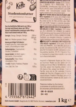 Studentenfutter mit gerösteten Nüssen 1 kg