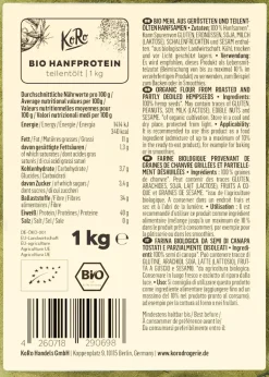 Teilentöltes Bio Hanfprotein 1 kg