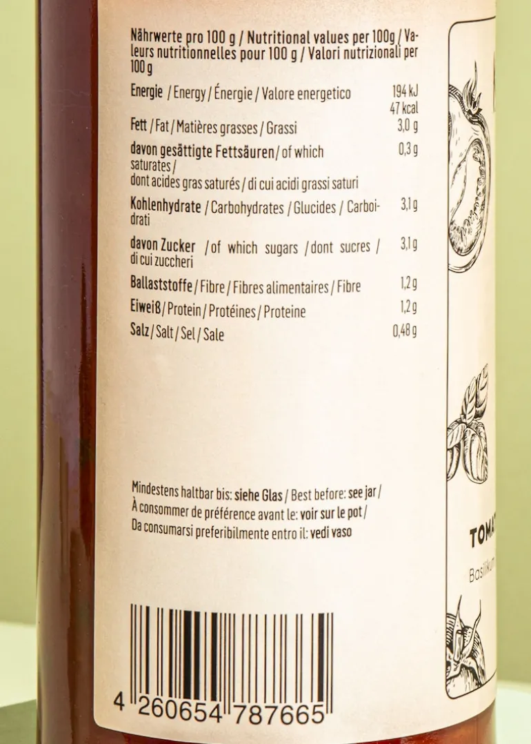 Tomatensoße mit Basilikum 530 g