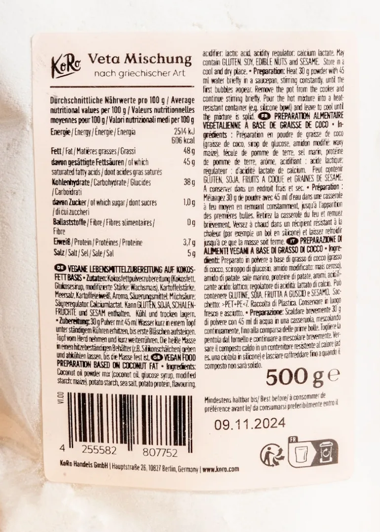 Vegane Veta-Mischung zum Selbstmixen 500 g