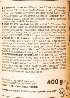 Veganer Bio Linseneintopf 400 g