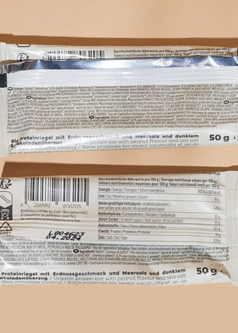 Veganer Bio Proteinriegel Salted Peanut 50 g