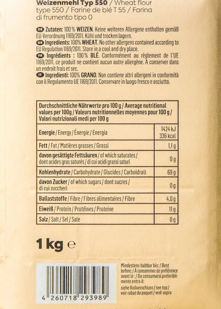 Weizenmehl Typ 550 1 kg