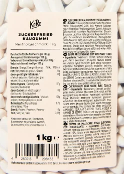 Zuckerfreier Kaugummi mit Menthol 1 kg